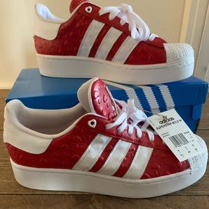Superstar bold adidas red runners